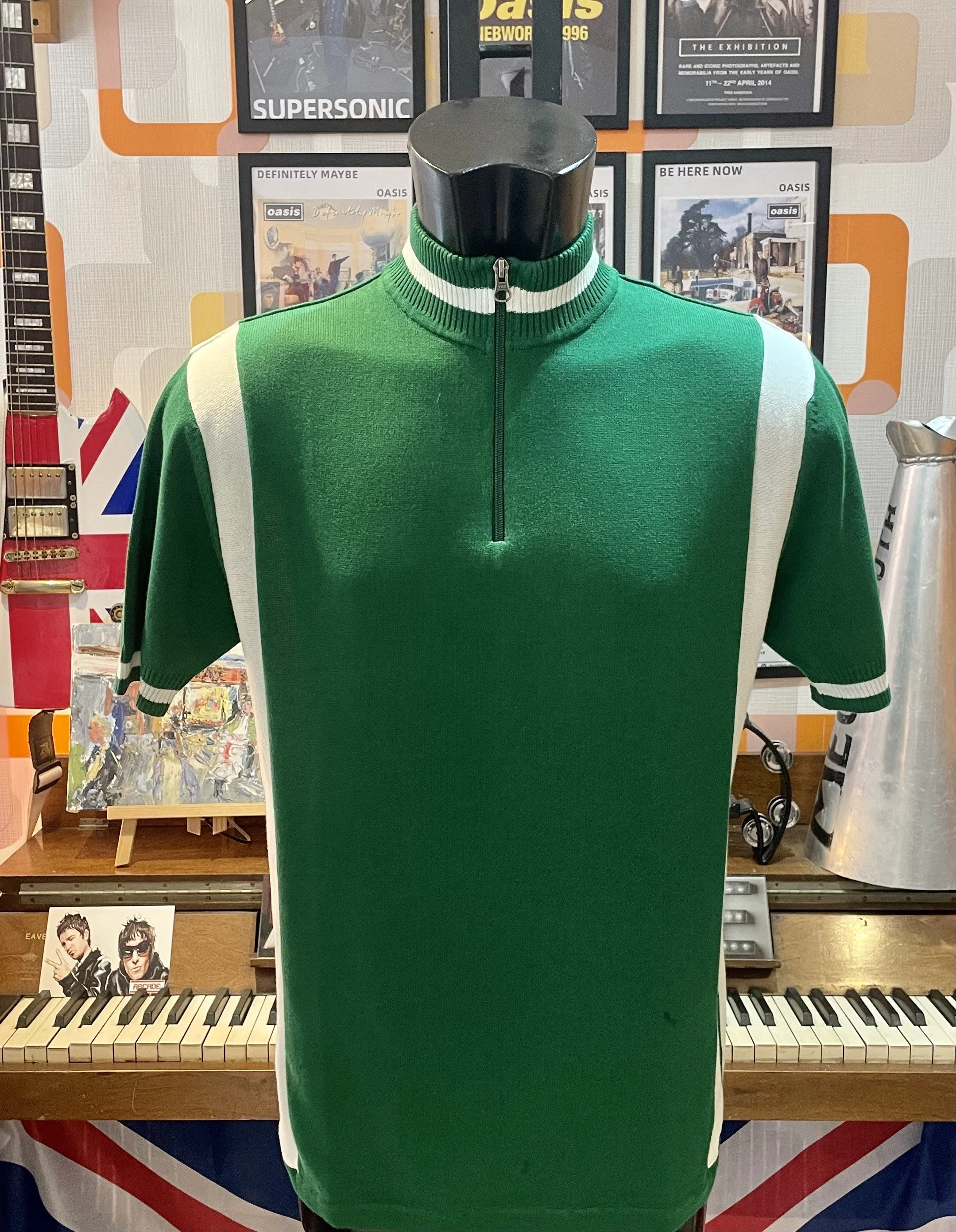 MADCAP "Wiggo" Mod Cycling Knit Top- GREEN