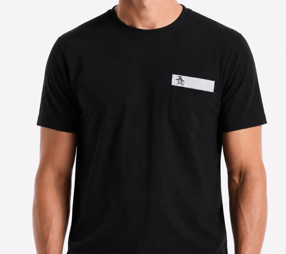 ORIGINAL PENGUIN Crew Neck Pocket Tee- BLACK