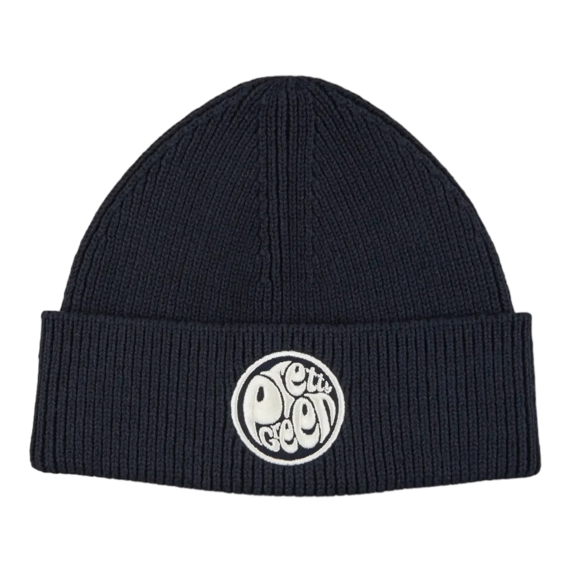 PRETTY GREEN Logo Knit Beanie- NAVY