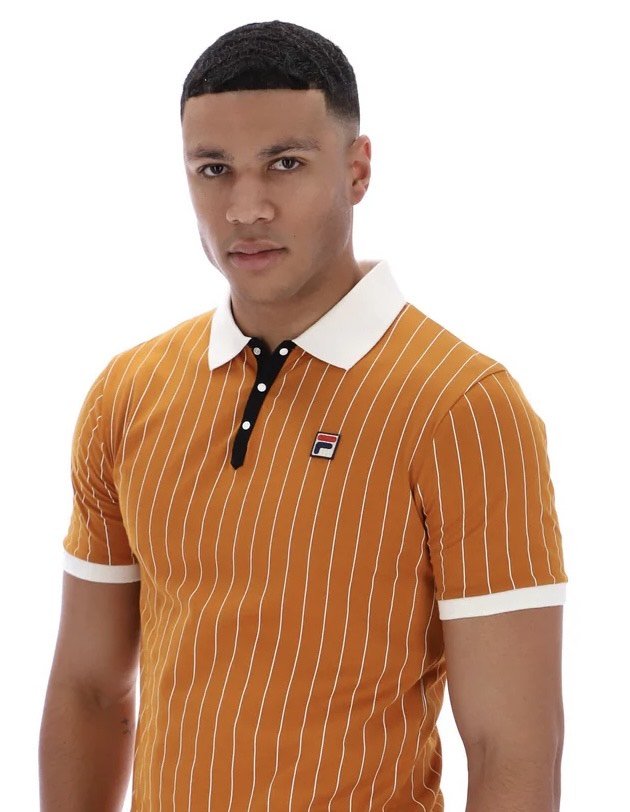 FILA VINTAGE "BB1" PinStripe Polo- PUMPKIN