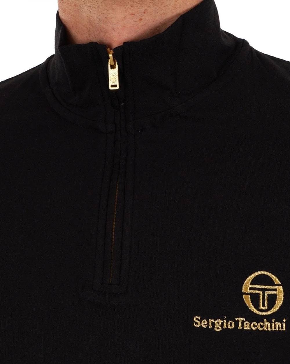 SERGIO TACCHINI Premium 1/4 Zip- BLACK/GOLD