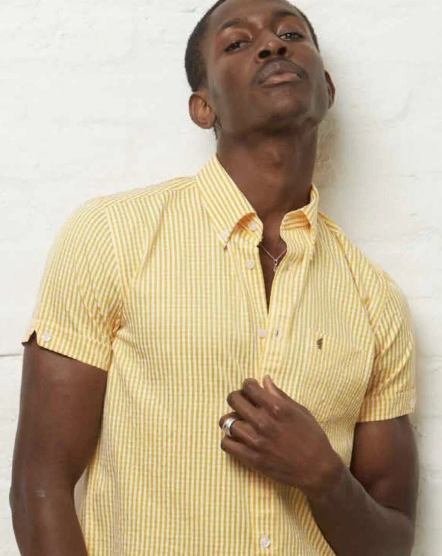 GABICCI VINTAGE "Fraser" Gingham Shirt- PINEAPPLE