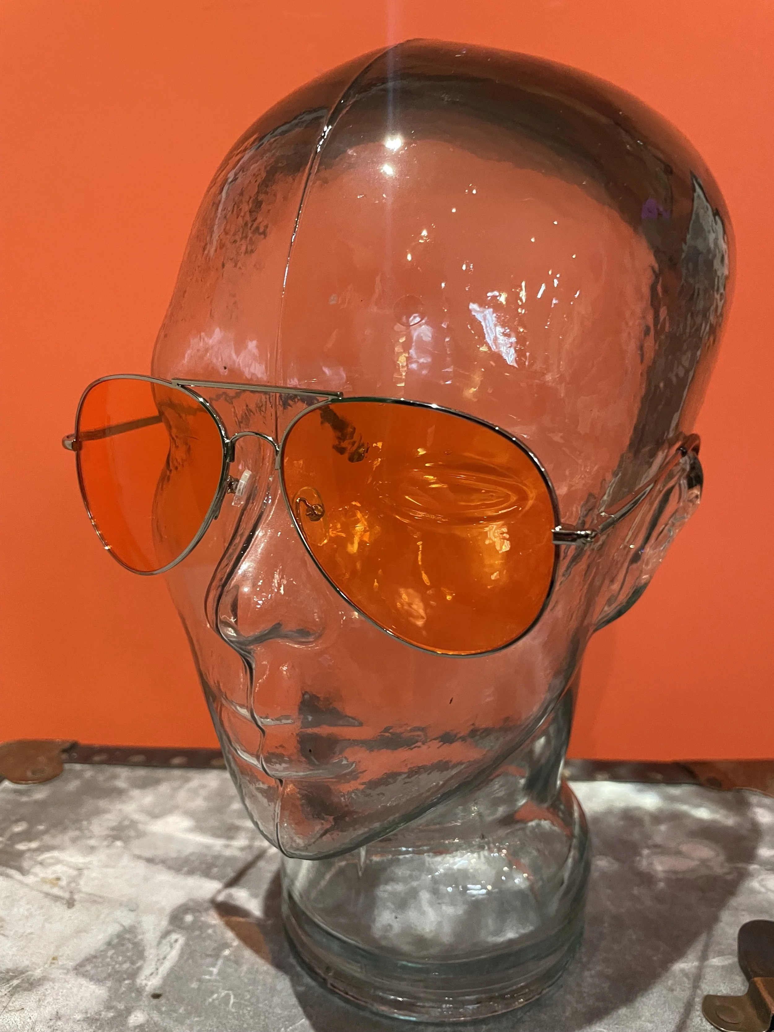 MISS ARCADE SHADES "Jen" Aviator Sunglasses- ORANGE