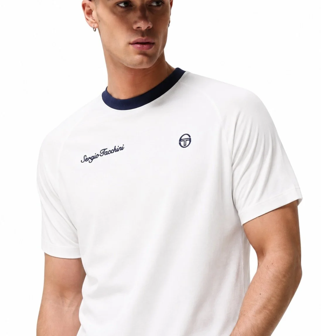 SERGIO TACCHINI Premium Ringer Tee- ECRU