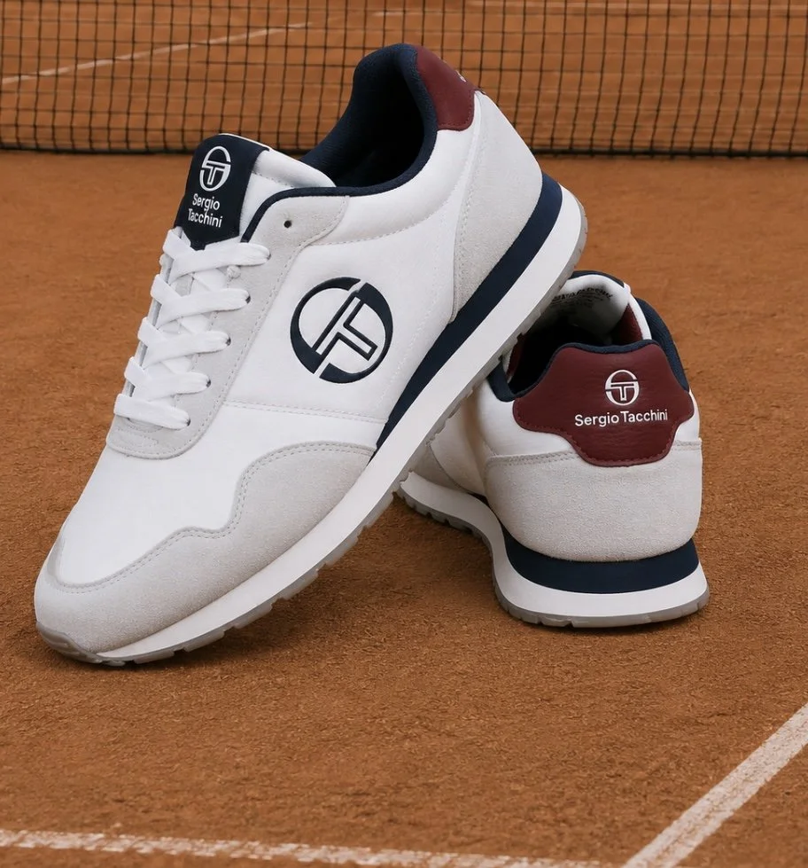 SERGIO TACCHINI Premium Retro-Runners- WHITE/NAVY/RED