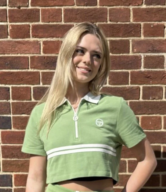 SIZE XL ONLY-SERGIO TACCHINI Cropped Zip Polo- JADE