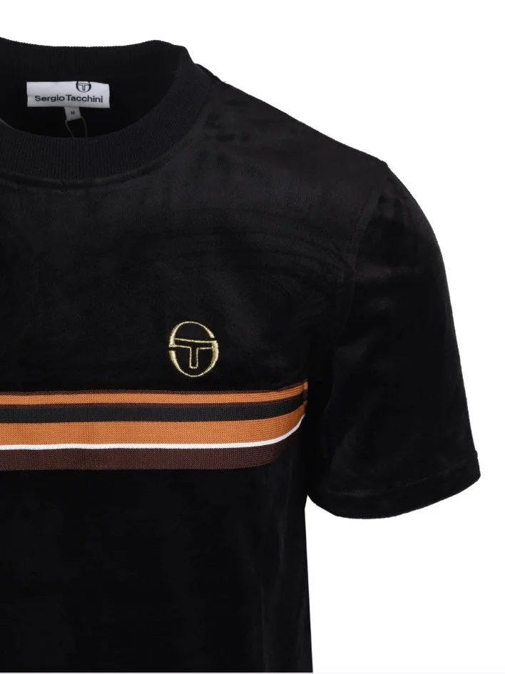 SERGIO TACCHINI "Ayme" Velour Tee- BLACK