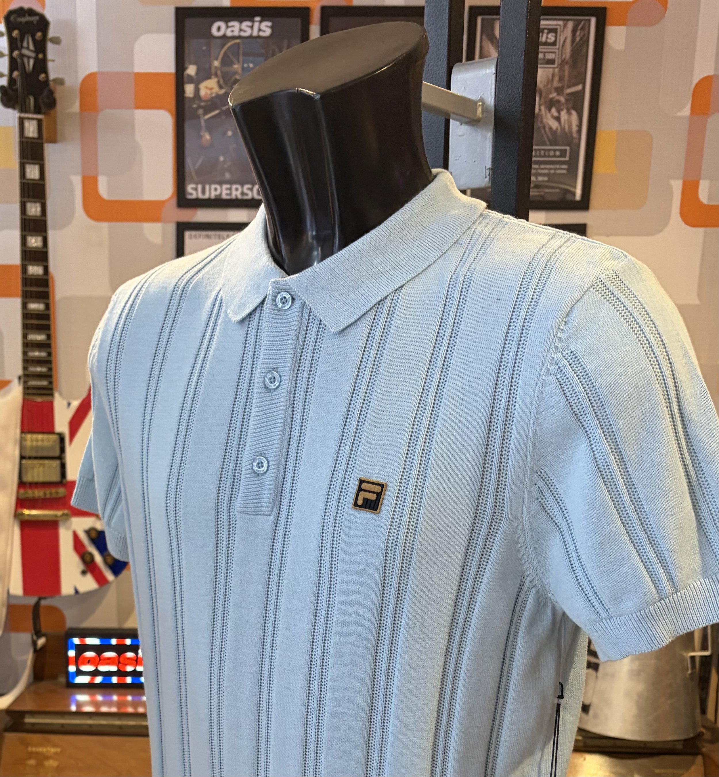 FILA GOLD Premium Textured Knit Polo- SKYWAY