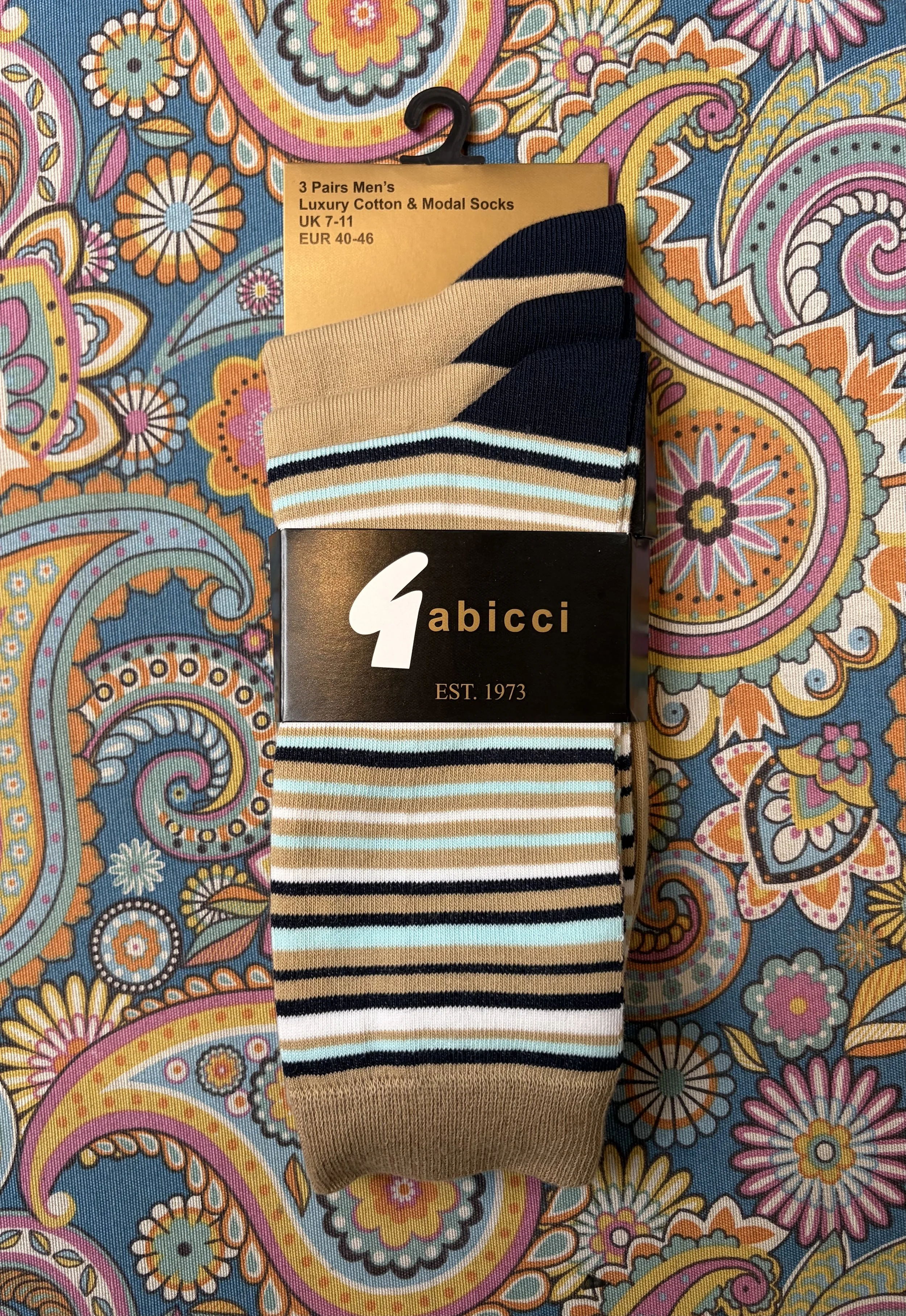 GABICCI VINTAGE 3-Pair Sox Pack- CAMEL