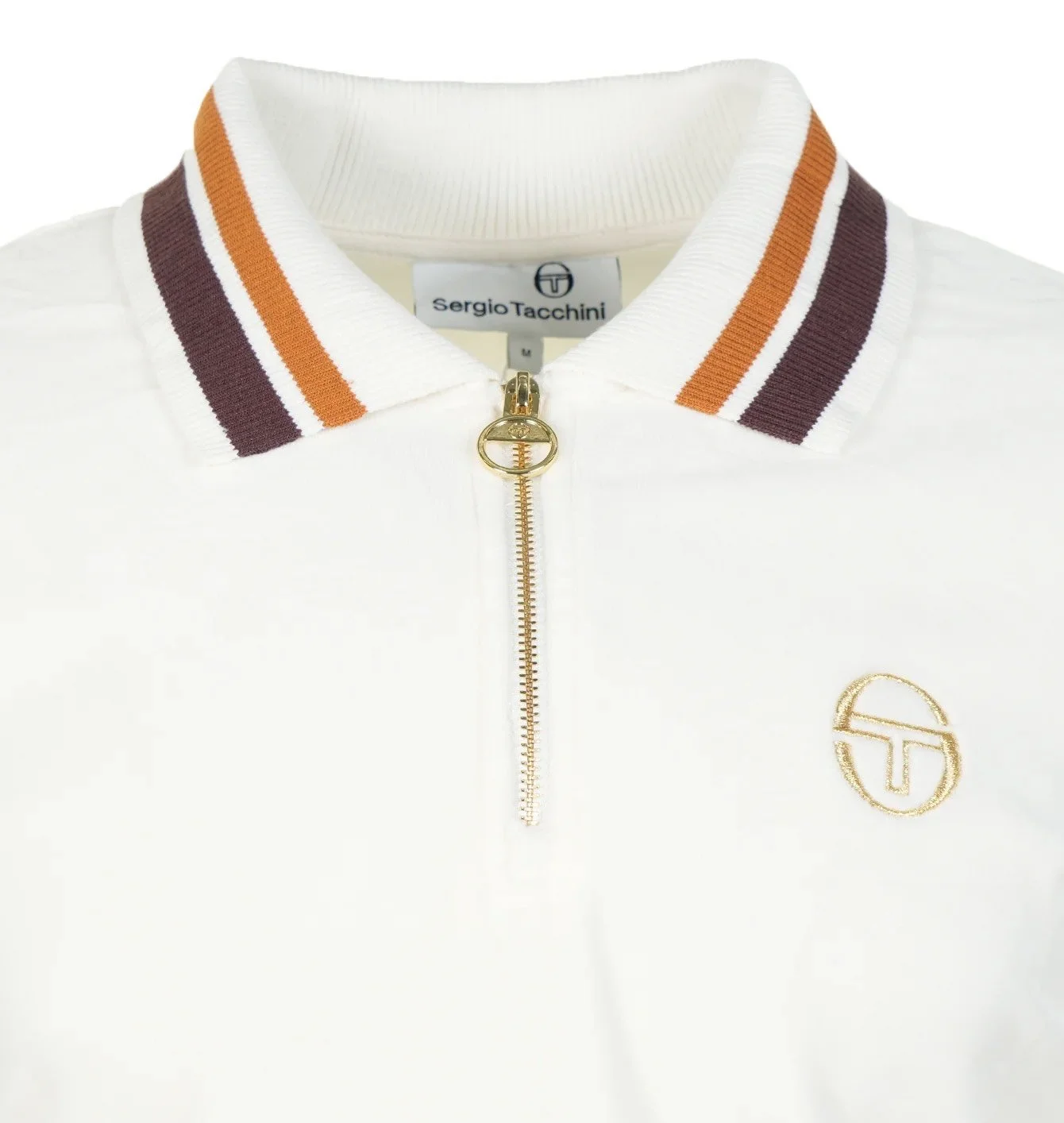 SERGIO TACCHINI "Mahony" Velour Zip Polo- ECRU