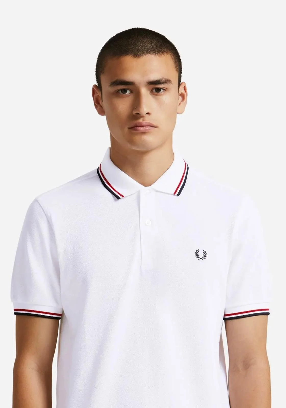 FRED PERRY M3600 Polo- SNOW WHITE/NAVY