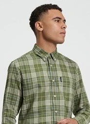 BEN SHERMAN Premium L/S Bold Check Shirt- GREEN
