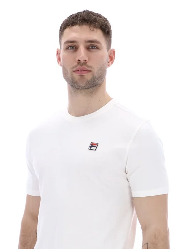FILA VINTAGE "F-Box" Plain Crew Tee- WHITE
