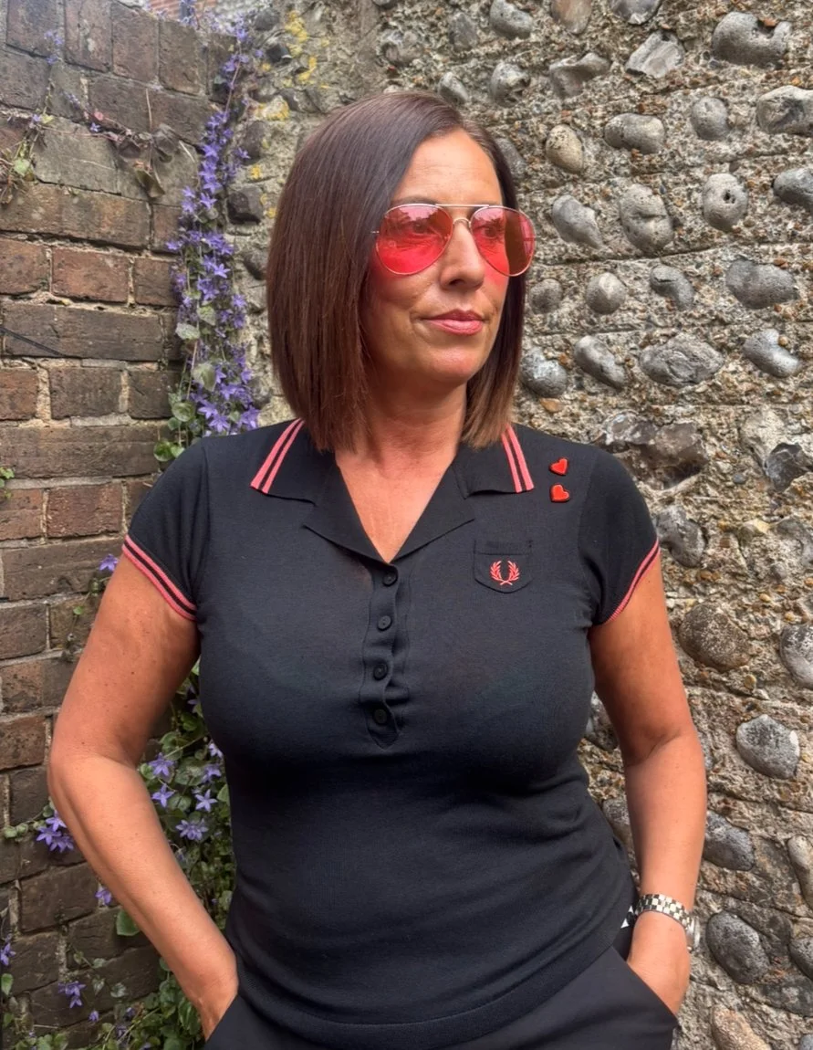 FRED PERRY X AMY WINEHOUSE Revere Collar Premium Knit Polo- BLACK
