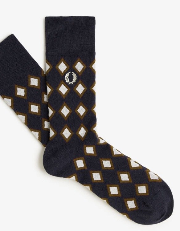 FRED PERRY Premium Diamond Jacquard Sox- NAVY