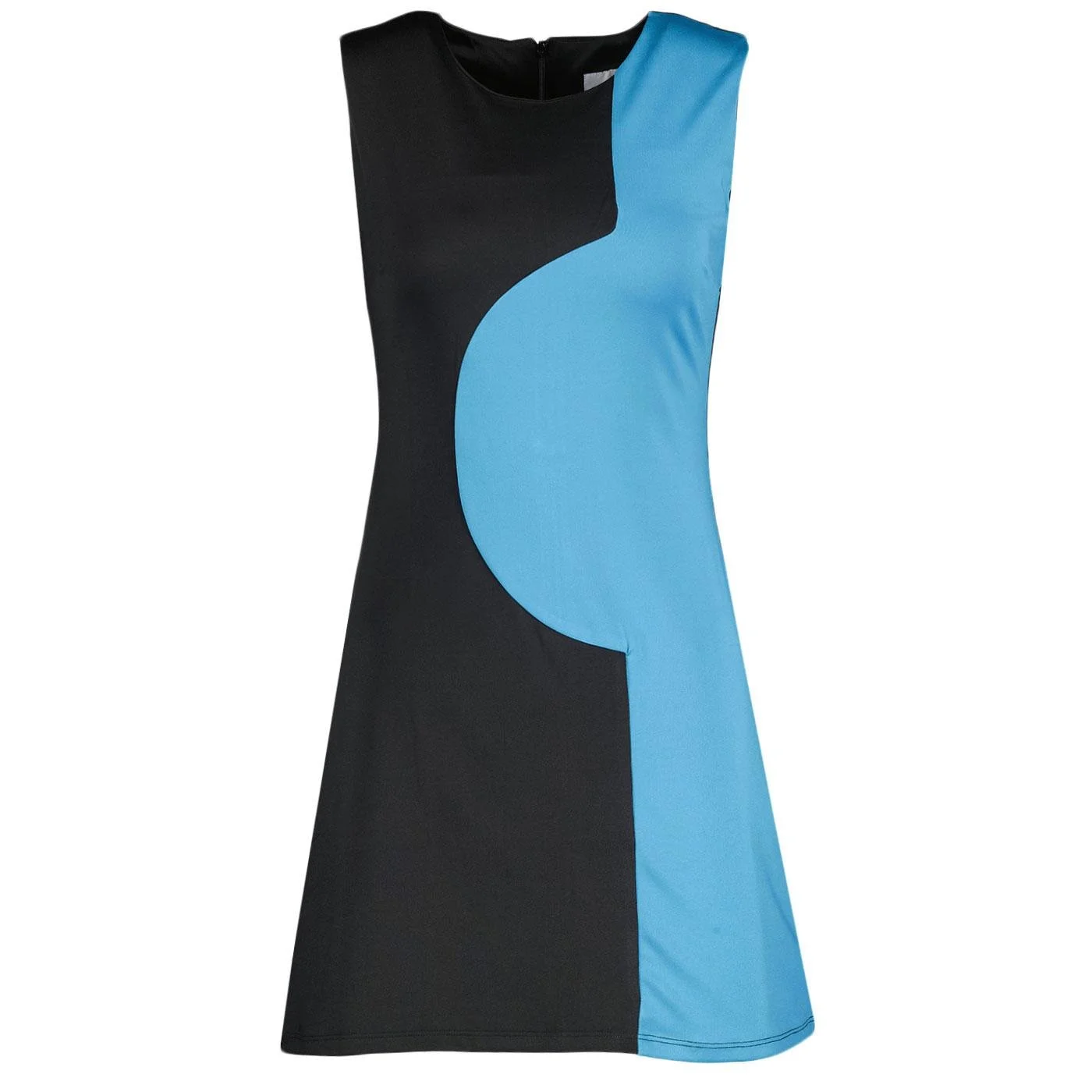 MADCAP "Cathy" 60s Style Mod Dress- BLACK/CYAN