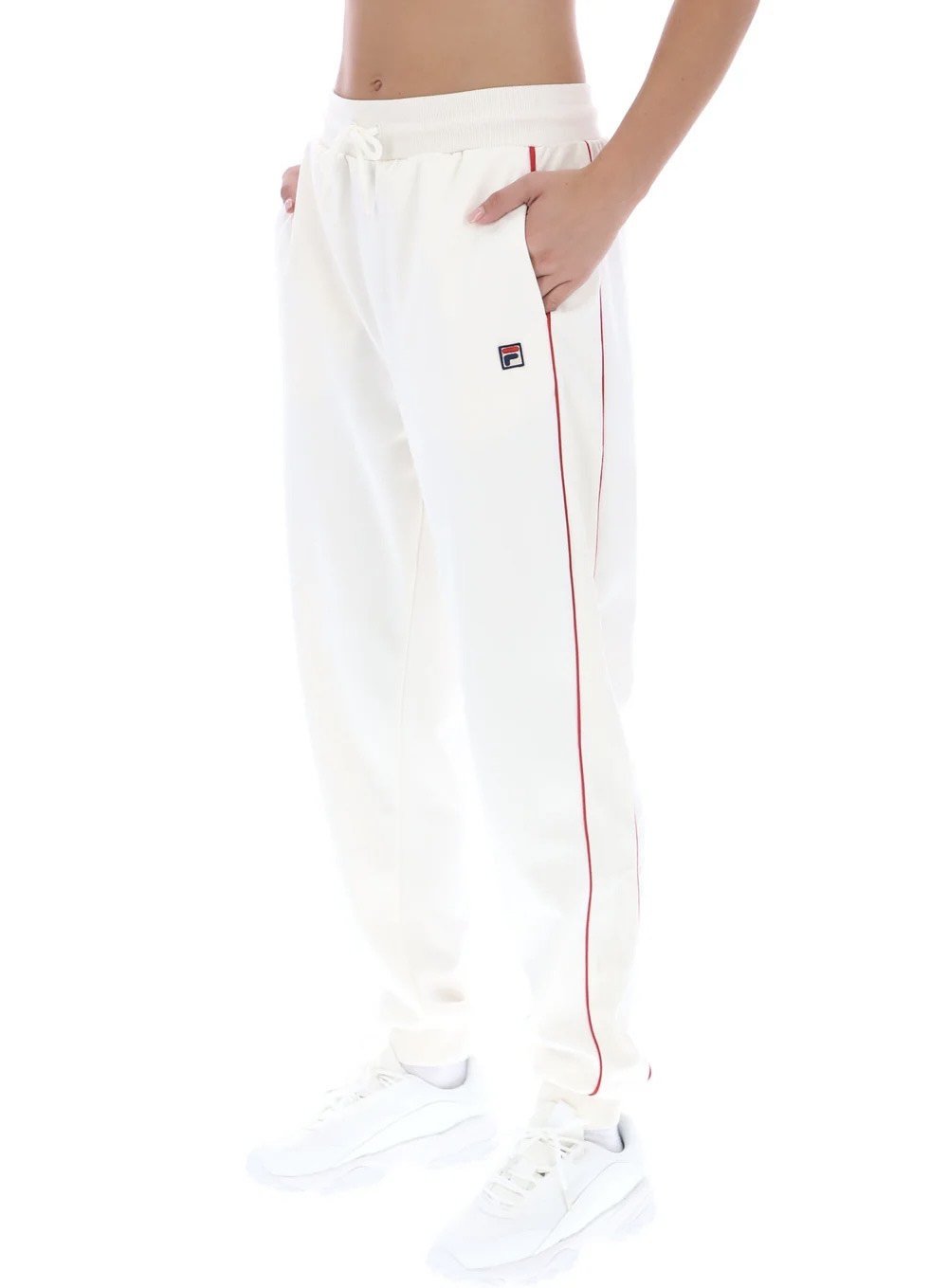 SIZE LARGE ONLY- FILA VINTAGE Retro Piped Trackpants- OFF-WHITE