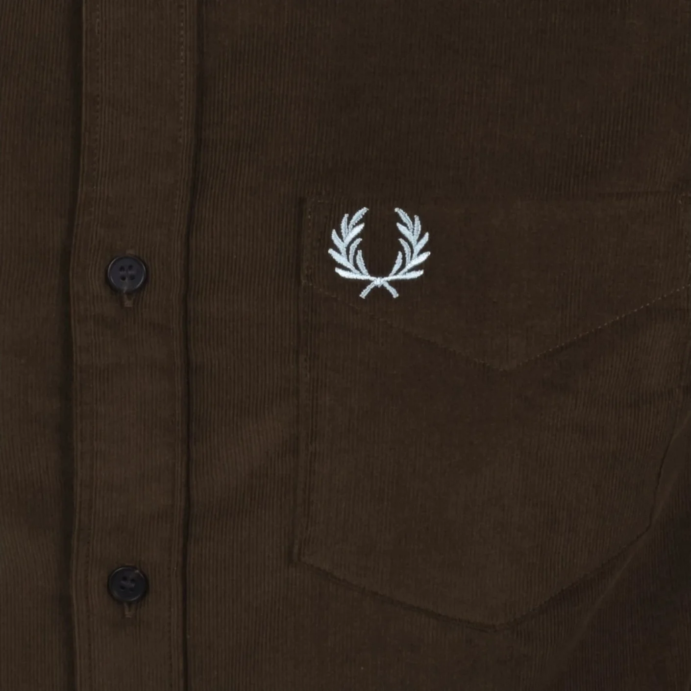 FRED PERRY Premium Needle Cord Shirt- BURNT TOBACCO