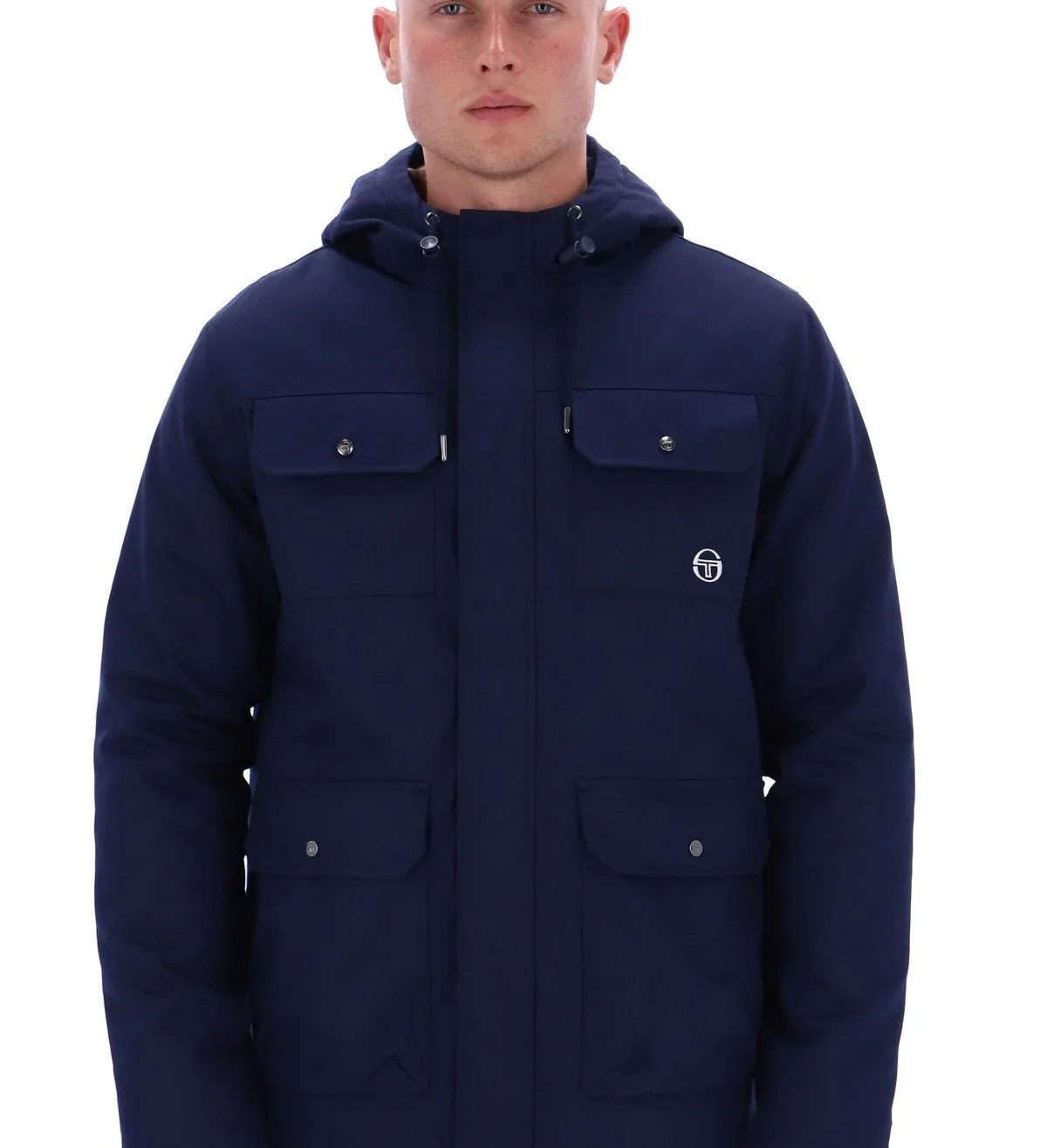 MEDIUM & XXL ONLY-SERGIO TACCHINI “Weaver” Premium Hooded Field Jacket- NAVY
