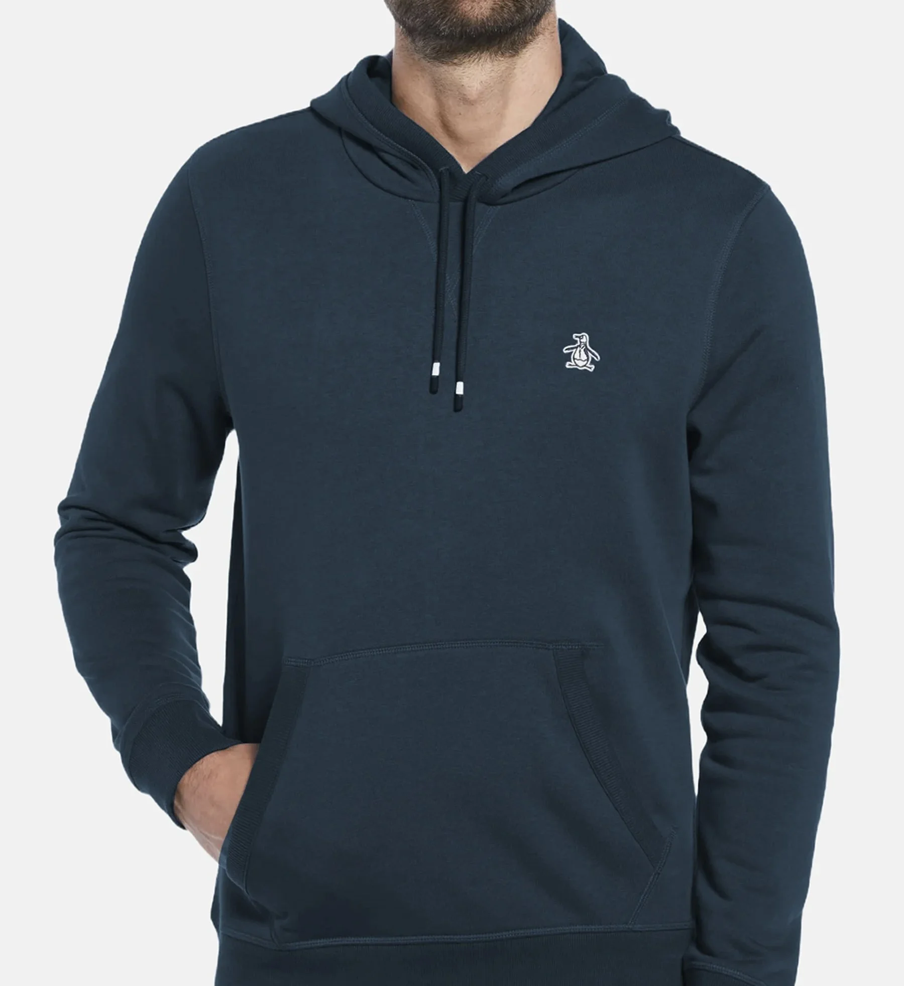 ORIGINAL PENGUIN Premium Over-Head Hoodie- DENIM BLUE