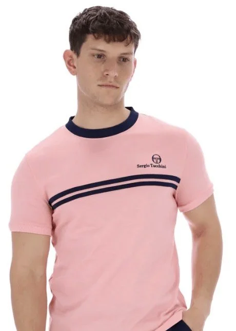 SIZE L ONLY- SERGIO TACCHINI "Supermac" Tee- QUARTZ PINK