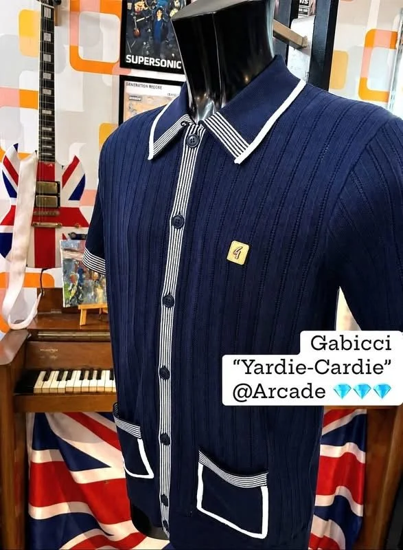 GABICCI VINTAGE "Carter" S/S Yardie-Cardie - NAVY