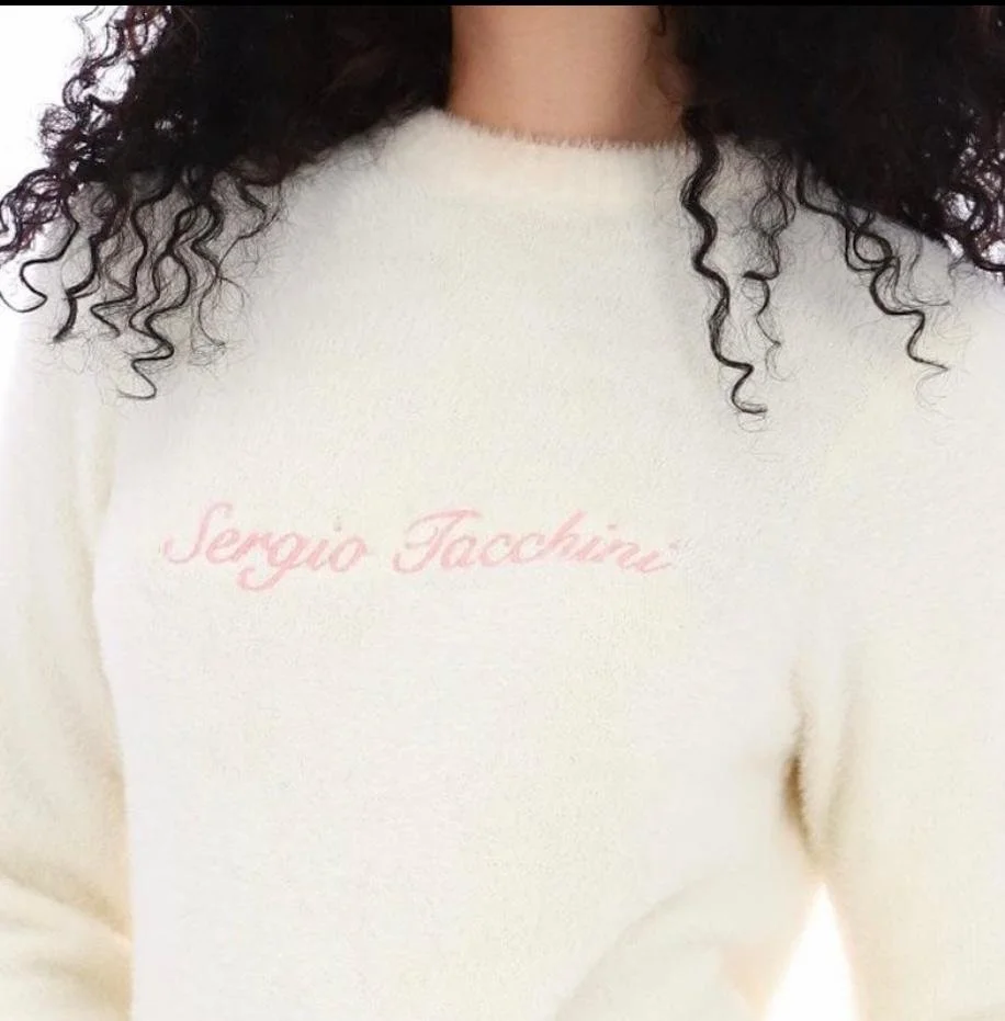 SERGIO TACCHINI "Helena" Super Soft Crew Knit-GARDENIA