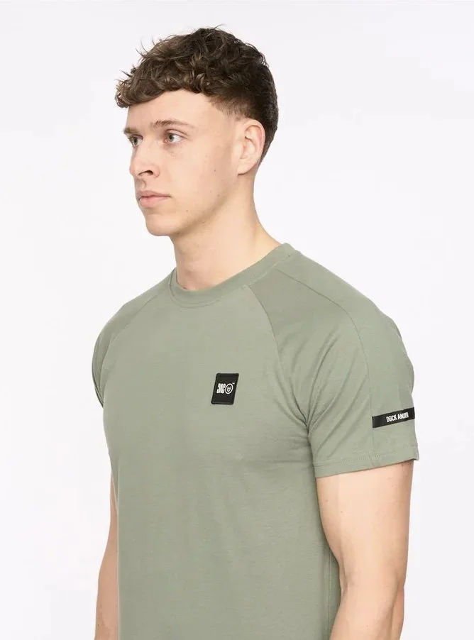 "ARCADIAN" Textured Crew Neck Tee- LIGHT OLIVE