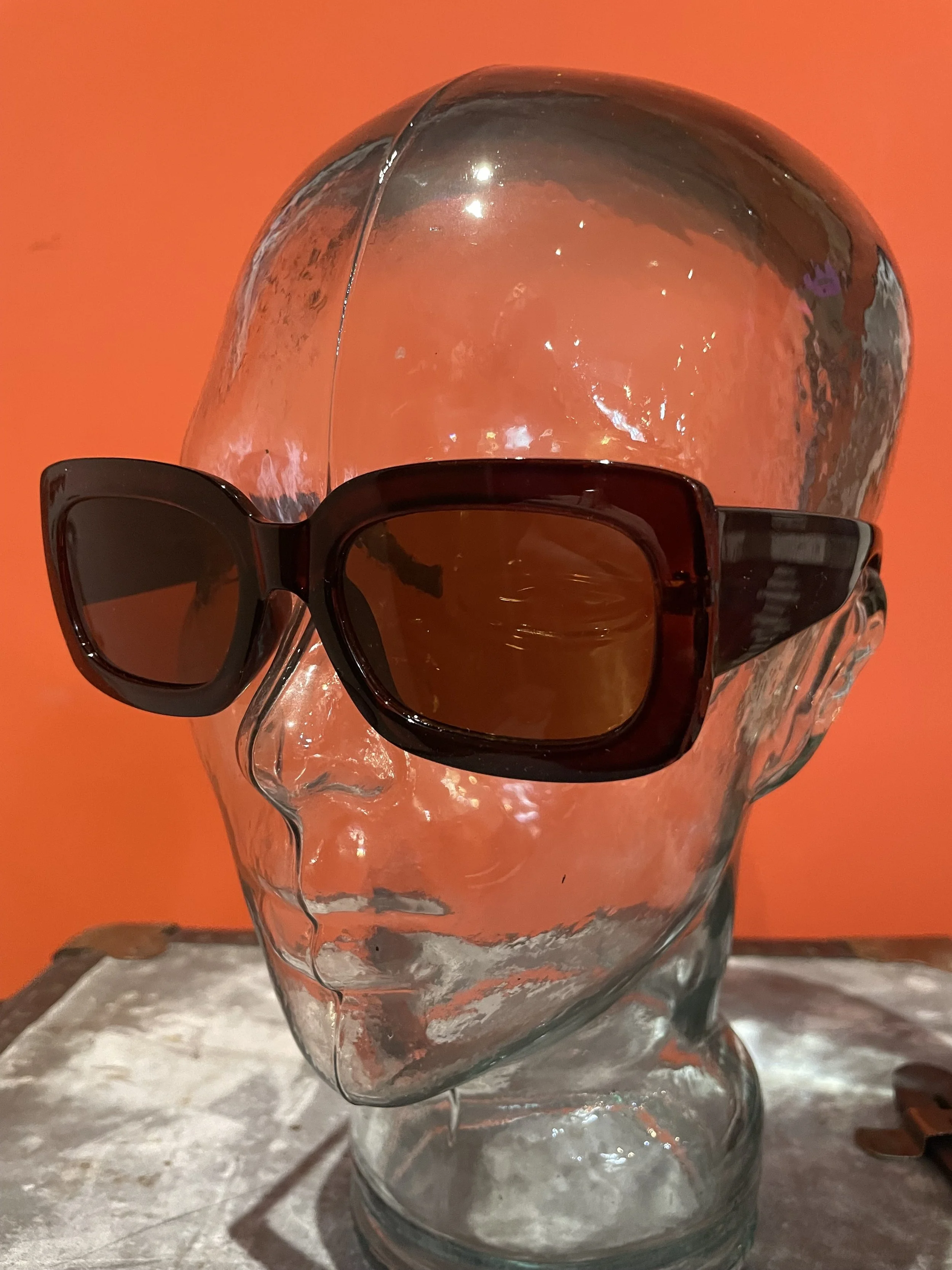 MISS ARCADE SHADES "Marianne" Retro Sunglasses- BROWN