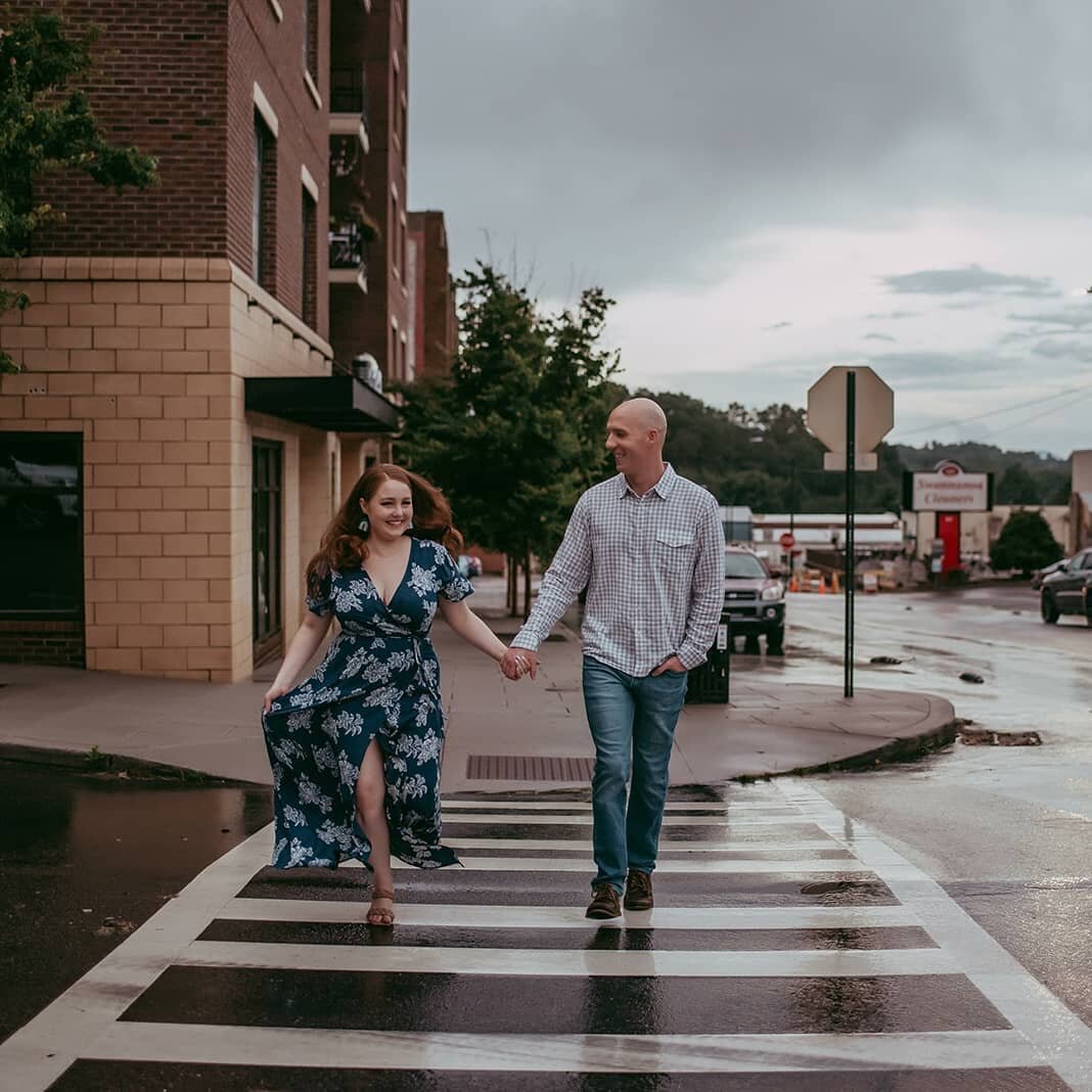 When life gives you rain on your engagement session day....you embrace it! 

The weather was looking TERRIBLE for Lindsey and Will's session.  We decided to not chance it in the mountains and instead, venture downtown and bounce around to the local b
