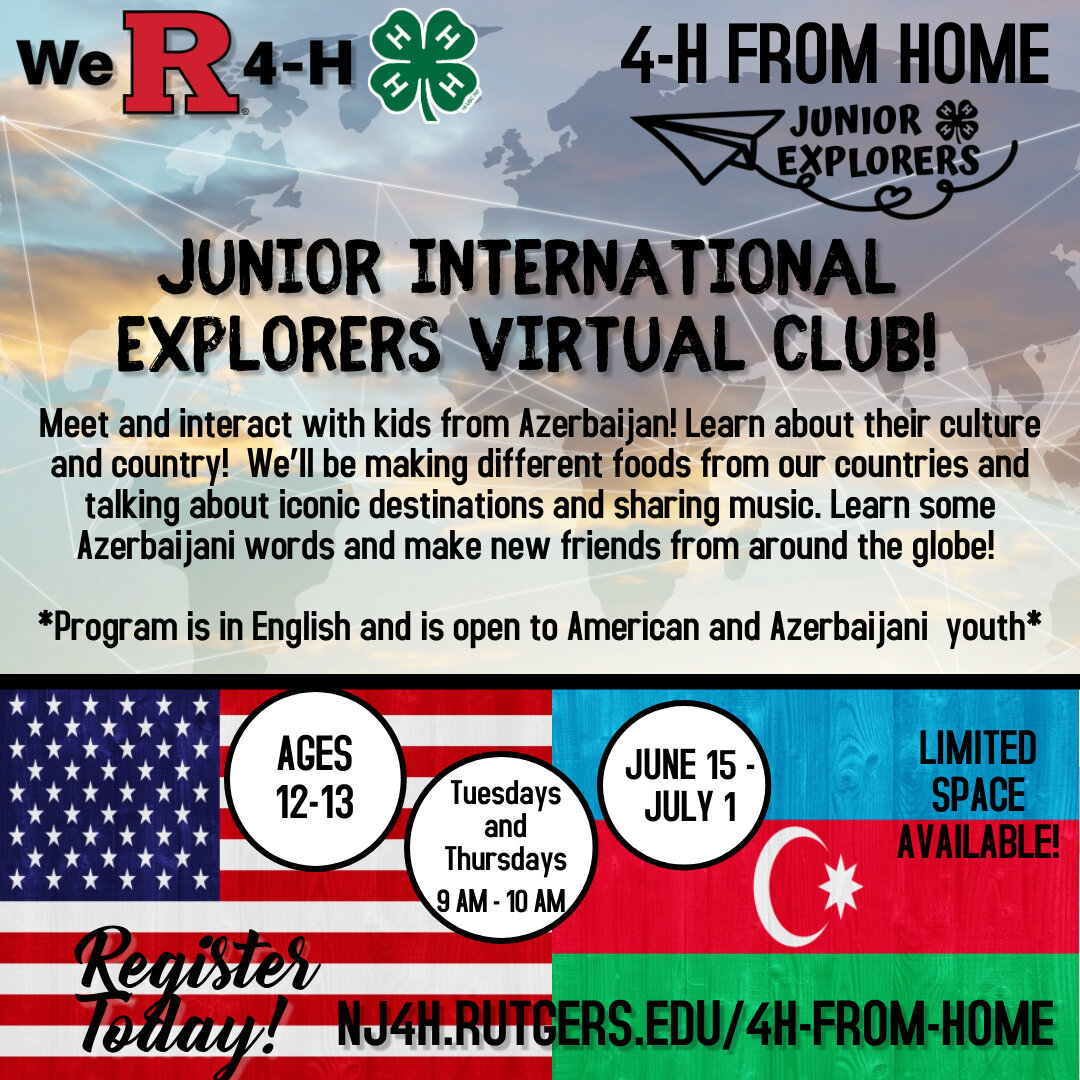 New Jersey 4-H: Junior International Explorers Virtual Club