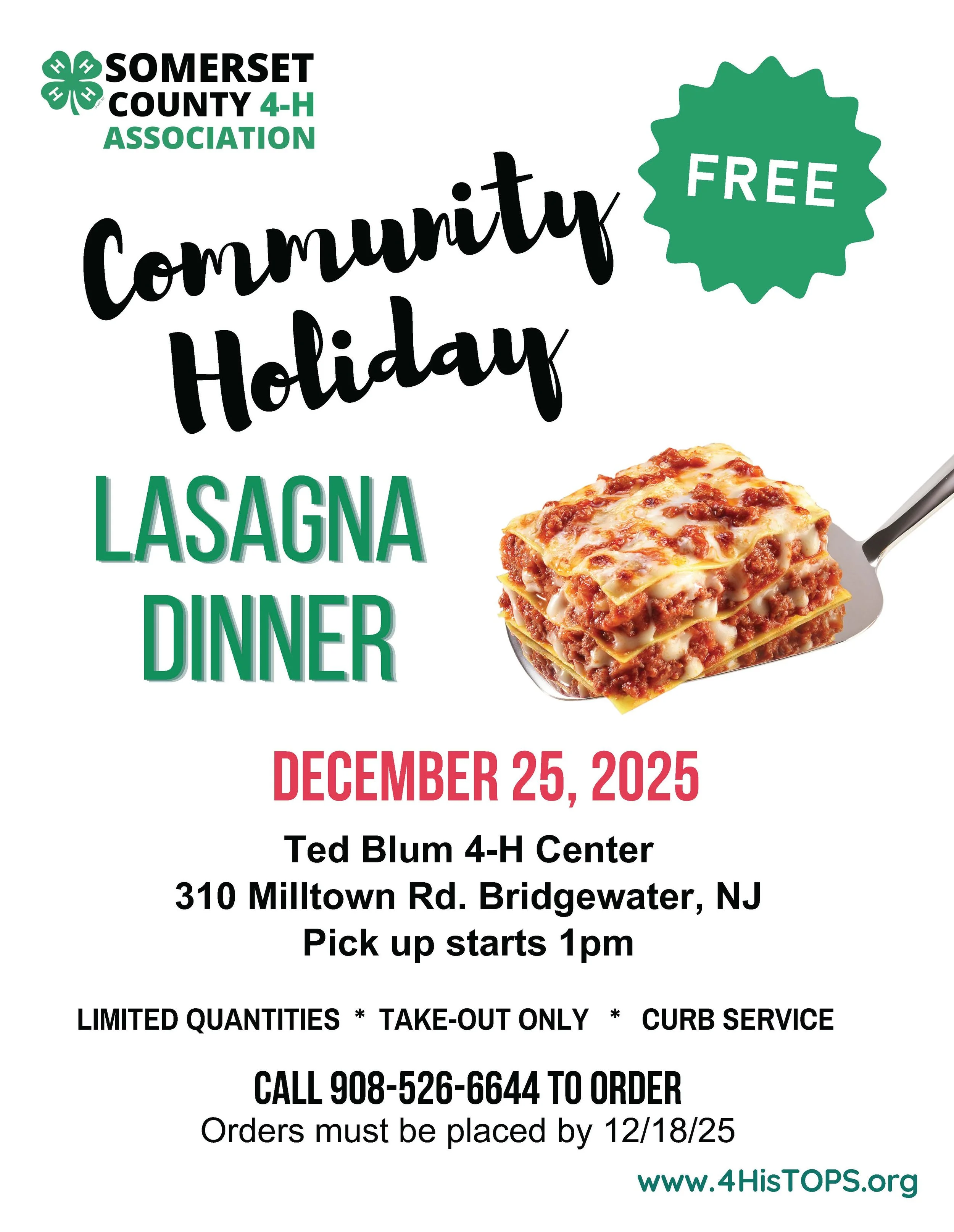Somerset County 4-H Association Community Holiday Dinner