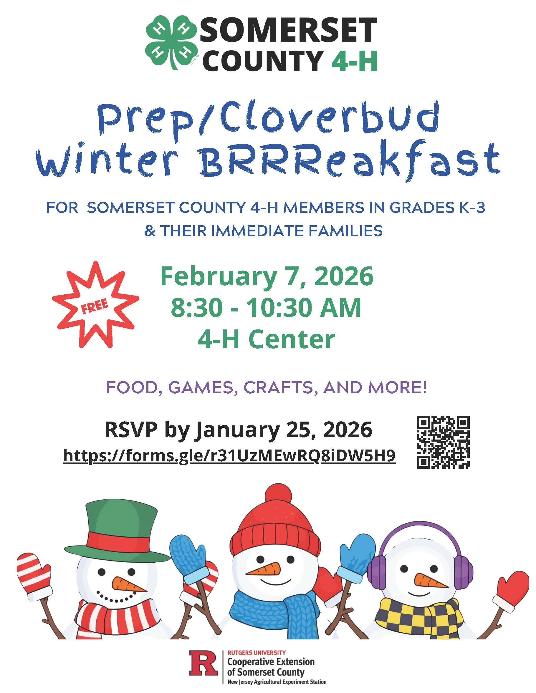 Prep/Cloverbud Winter BRRReakfast