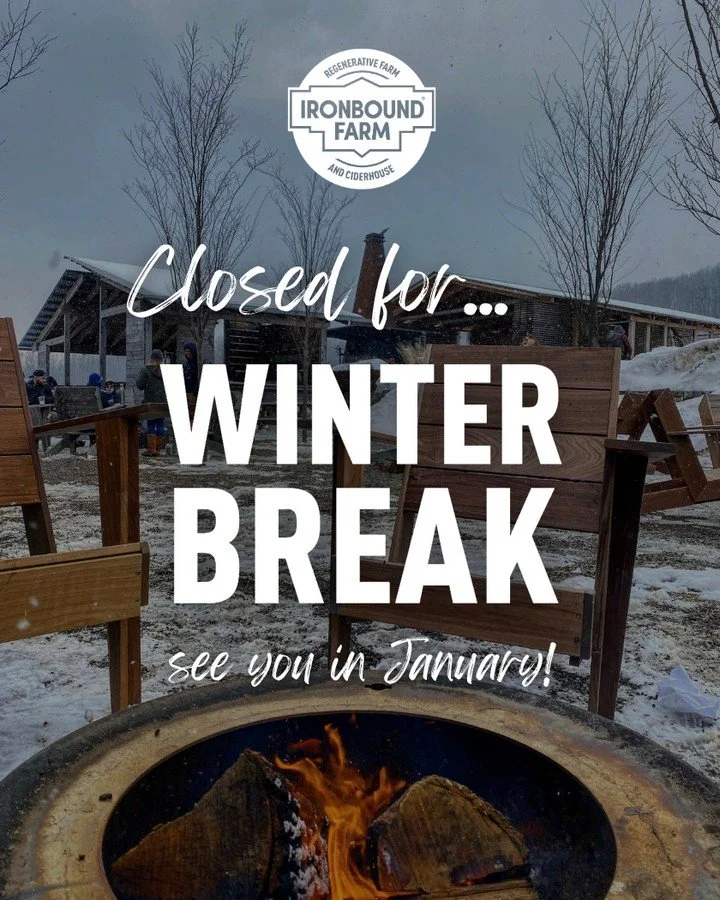 The Ciderhouse is officially on winter break! See you when the Tasting Room and on-site Farm Market reopen on January 10! ⁠
⁠
Wishing you a New Year!