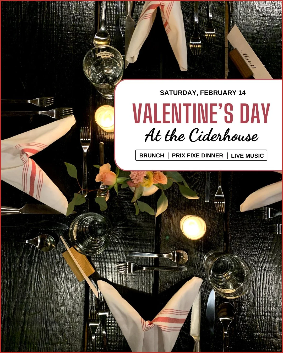 We've got two special ways to celebrate your love this Valentine's Day ❤️ ⁠
⁠
SATURDAY, FEBRUARY 14 ⁠
⁠
Brunch | 10-3 PM⁠
Regular brunch menu + a few Valentine&rsquo;s Day specials. Family-friendly. Walk-ups welcome as space allows.⁠
⁠
Dinner | 5-9 P