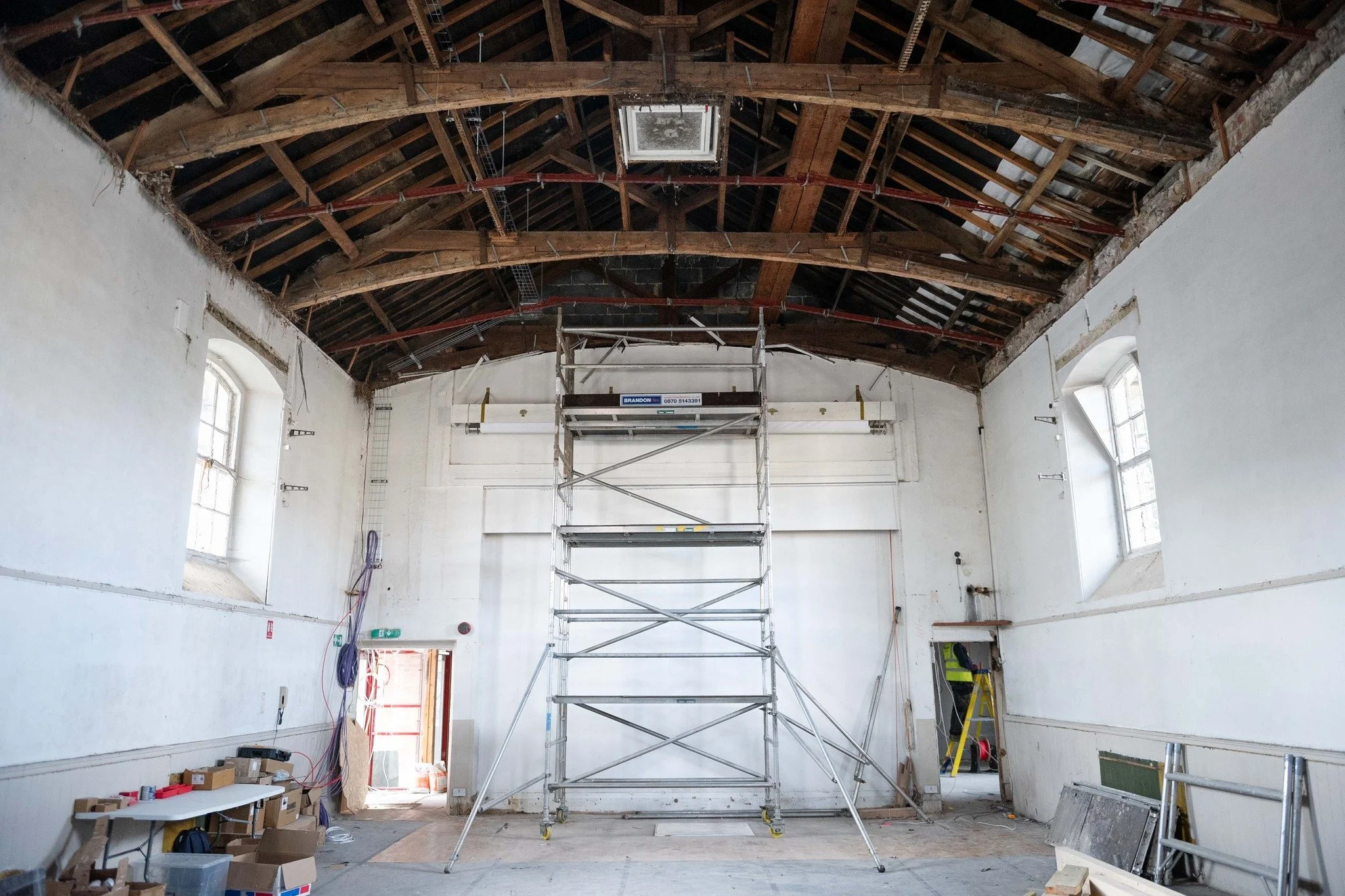 Armstrong Hall, Thornbury, South Gloucestershire 
Phase one of the Armstrong Hall renovation is now underway. This much loved community hall is on track to once again become a vibrant hub for live entertainment, creativity, and community events.
Wo