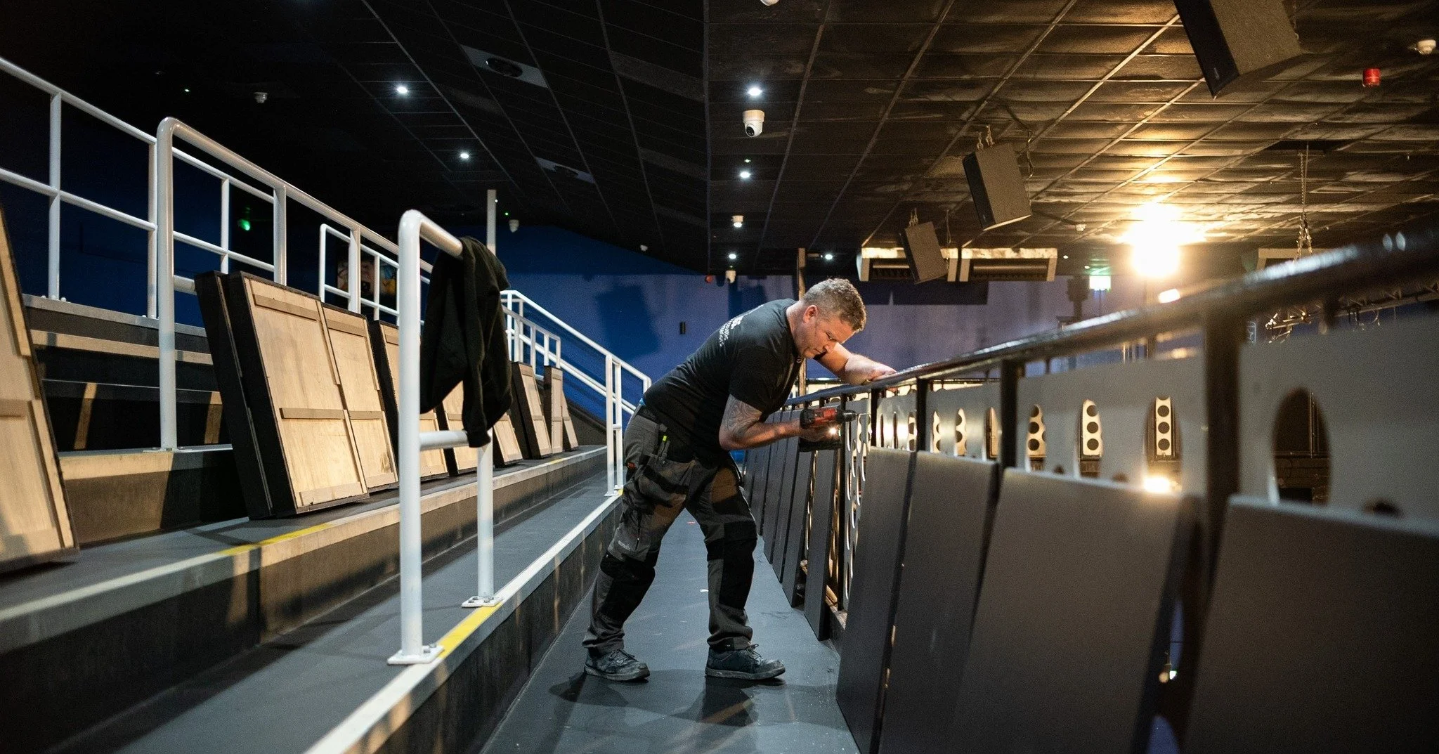 The team completed Phase One of the installation at the O2 Academy Bristol (@o2academybris) last week, successfully fitting the upper floors with custom-made 50mm acoustic absorption panels. Each panel, complete with an MDF backing, was seamlessly in