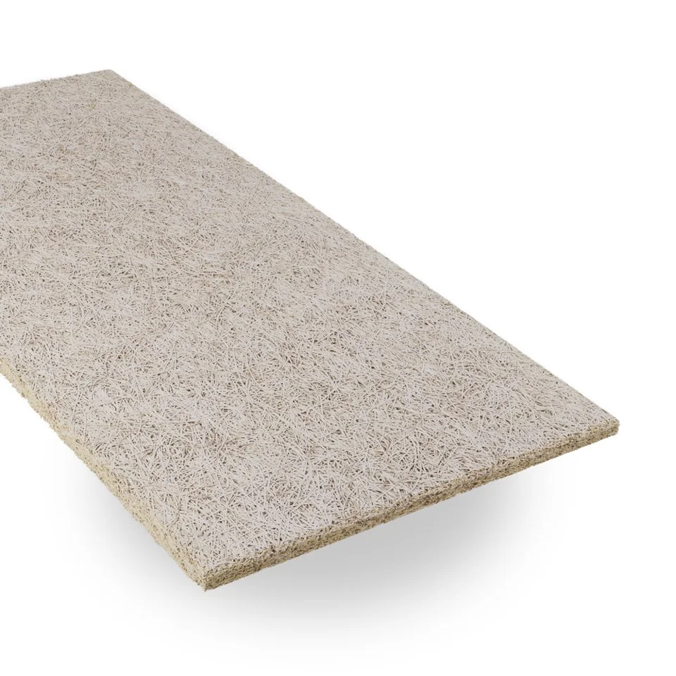 A textured beige floor tile with a rough surface and a small, straight edge