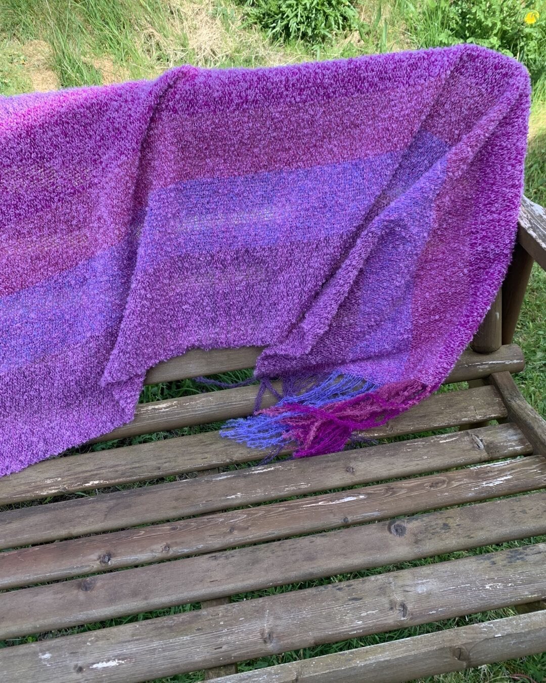 Mohair boucle shawl #handwoven #westcoastofscotland  #lilac #magenta #mauve #grape #foxglove #