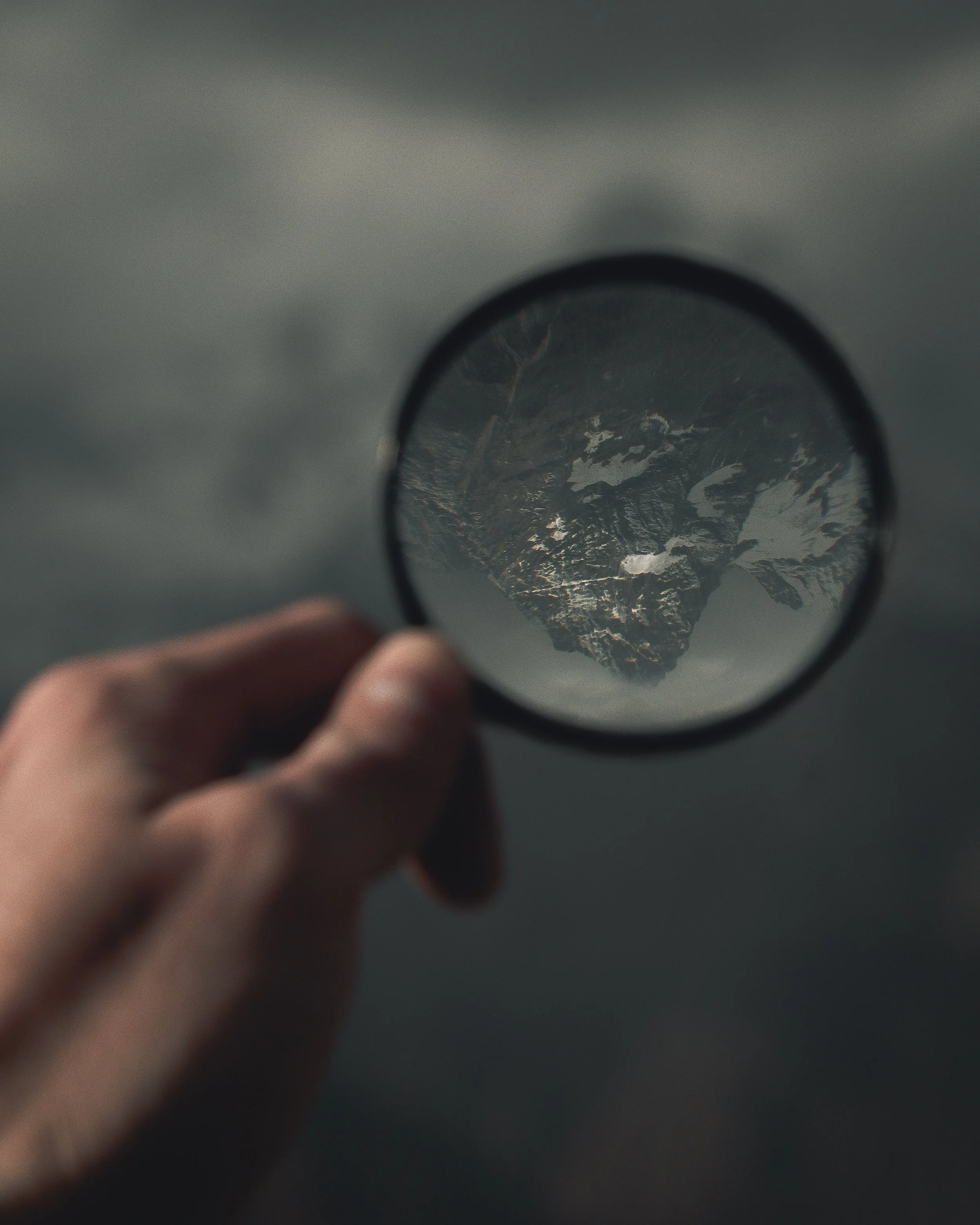 looking through a magnifying glass
