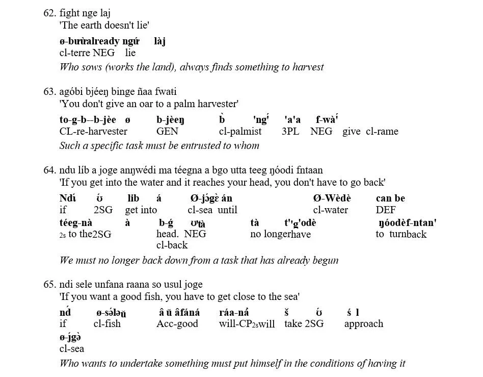 Dictionary of Balanta proverbs excerpt.JPG