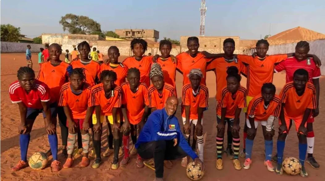 New Uniforms for Girls Team Provided by Interim President of the Guinea Bissau Swimming Federation Siphiwe Baleka