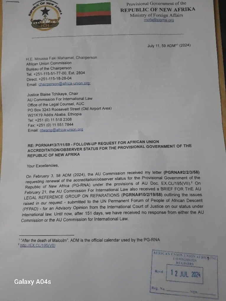 The Republic of New Afrika Returns to the African Union for Diaspora Day