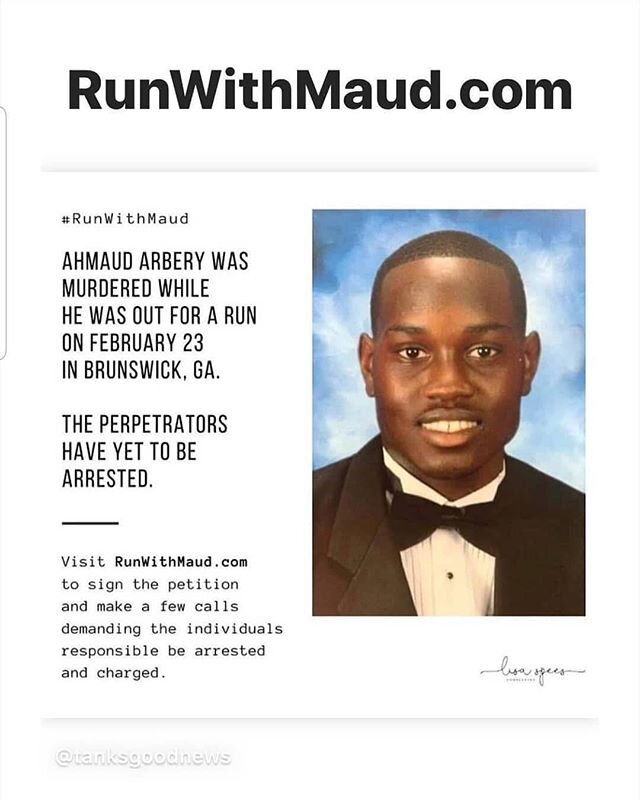 This world has become so full of hatred. Now it&rsquo;s your turn to do the right thing. Let them hear our voice. We can make a difference and help Ahmaud&rsquo;s family rightfully get the justice they deserve.  #irunwithmaud #justice #stoptheviolenc