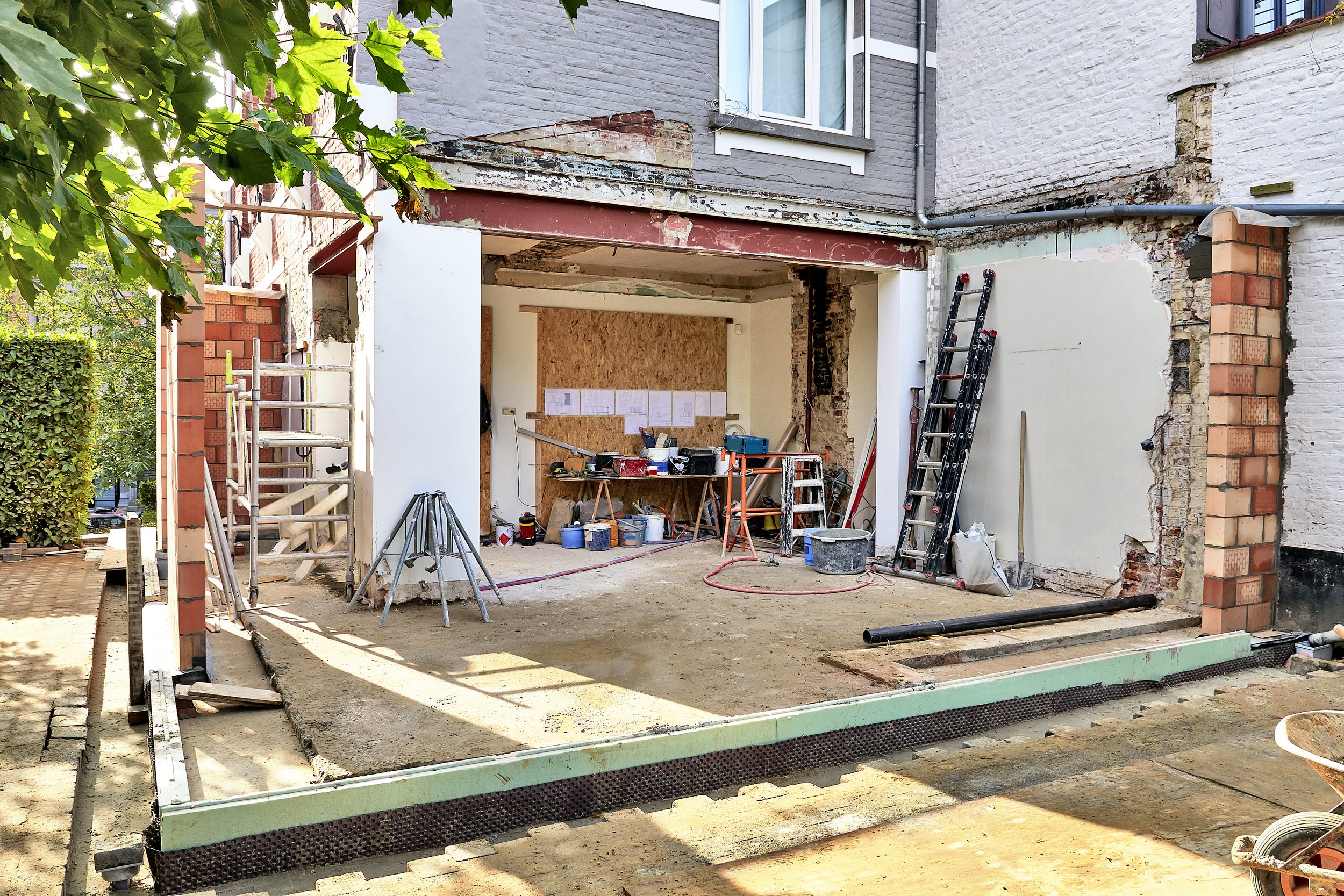 A home renovation room addition in process after demolition in Ozark, Nixa, or Springfield, MO
