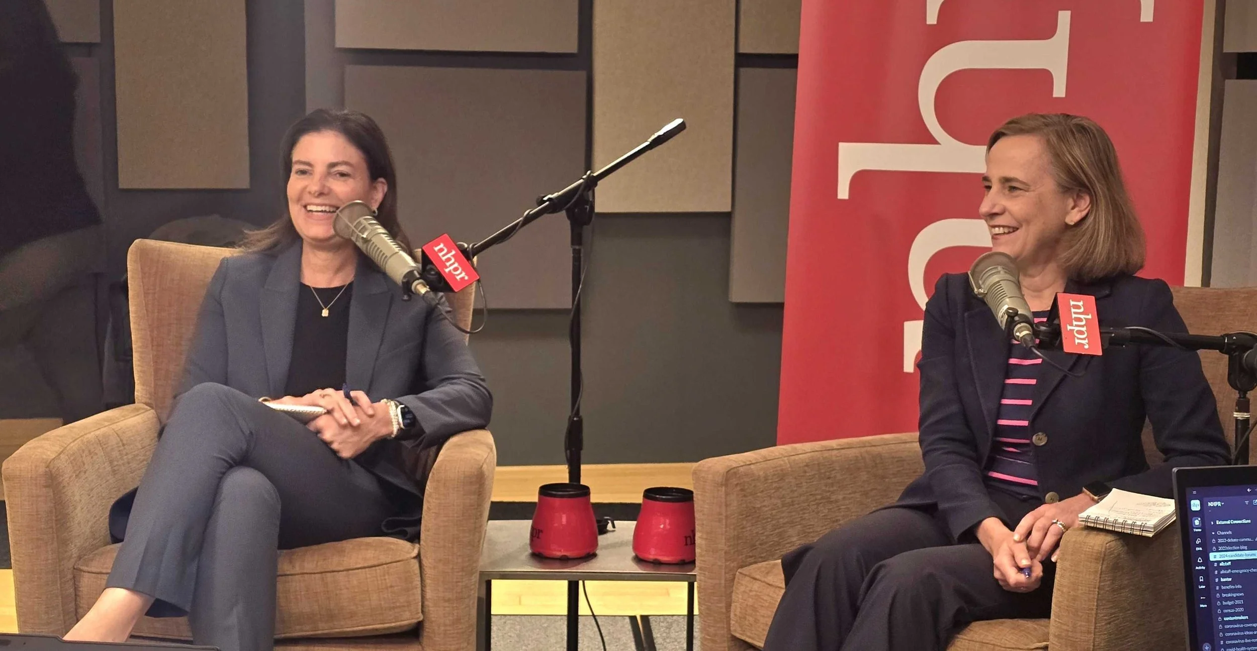 Governor Kelly Ayotte and Mayor Joyce Craig debate at NHPR.