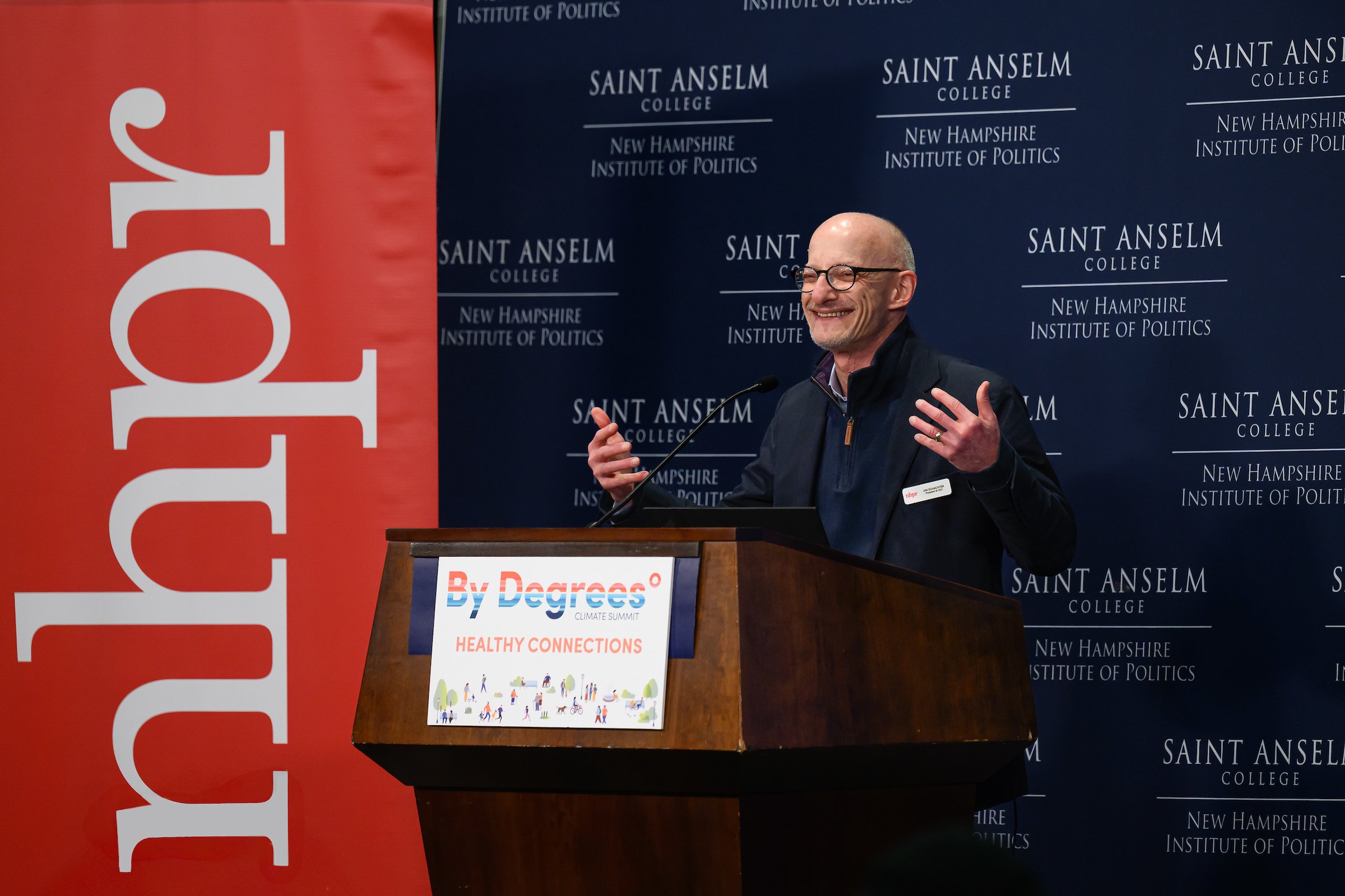 CEO and President Jim Schachter at the 2025 By Degrees Climate Summit. (David Murray, Clear Eye Photo for NHPR)