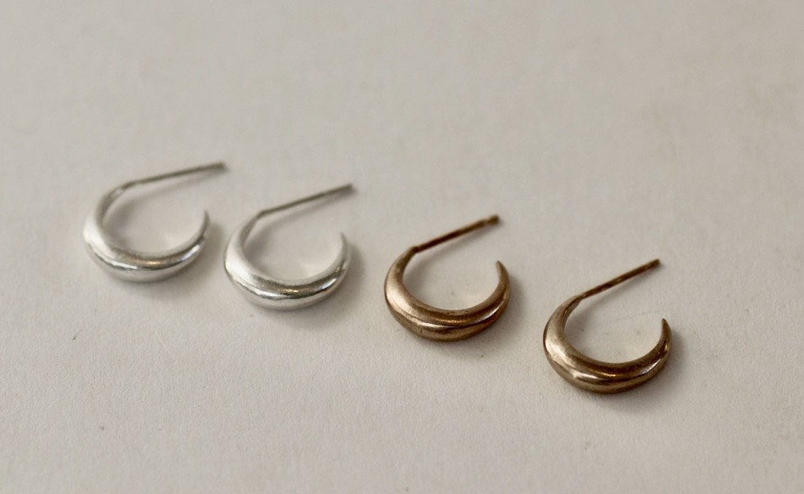 Crescent Huggie Hoops
