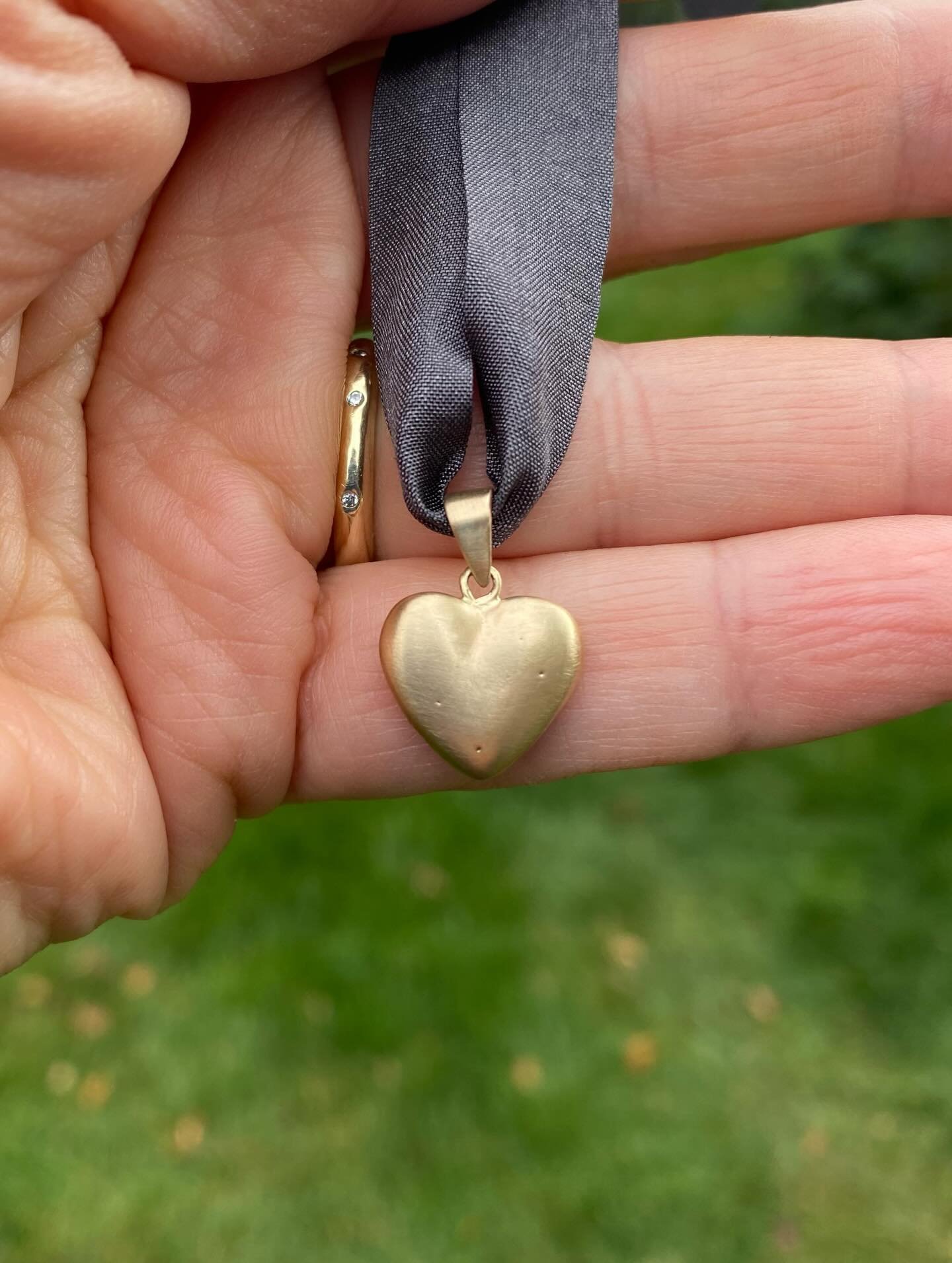 I made this custom heart pendant in September and am realizing I for some reason never shared it. This was a really sentimental, emotional piece to make. My client had recently lost her husband unexpectedly and wanted a piece of jewelry to honor thei