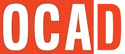 Logo with the word 'OCD' in bold white and red letters on a dark background.